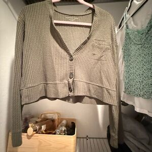 American Eagle Outfitters Green Cardigan Sweater